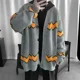 thumbnail image 3 of Suéter de punto, chaqueta para hombre, cárdigan con cuello en V, ropa para hombre, abrigo de rayas negras, ropa de otoño coreana, jersey informal de gran tamaño, algodón divertido, 3 of 5