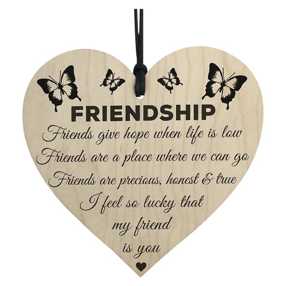 Wooden Commemorative Love Sign Pendant Heart Decor for Gift and Present