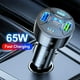thumbnail image 2 of Cargador de coche de 65W Puerto Quint Hub de carga rápida de alta potencia de 1 a 5 puertos USB Adaptador de coche para smartphones y dispositivos, 2 of 8