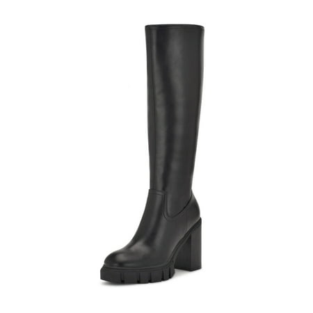 

Nine West Kani3 Black3 Chunky Stacked Block Heel Round Toe Knee High Fashion Boots (Black 8.5)