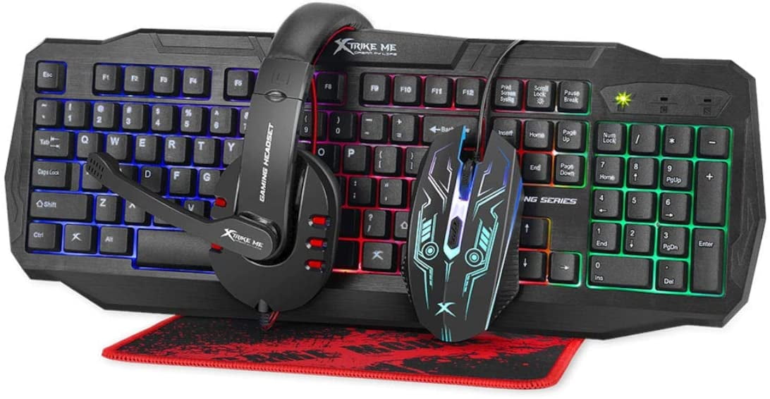 Xtrike Me Multimedia Gaming Keyboard + 4D Glowing Mouse and Headset CM