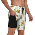thumbnail image 2 of Naloa Lovely Avocado Print Men Swim Trunks with Compression Liner ,Board Shorts,Men's Swim Shorts with Drawstring and Elastic Waistband-Large, 2 of 6