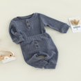 thumbnail image 3 of Baby Girls Pants Set  Ribbed Long Sleeve Crew Neck Romper with Elastic Waist Pants for Toddlers, 3 of 9