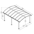 thumbnail image 4 of Palram - Canopia Arcadia 5000 12' x 16' Polycarbonate/Galvanized Steel Carport - Gray/Gray, 4 of 13
