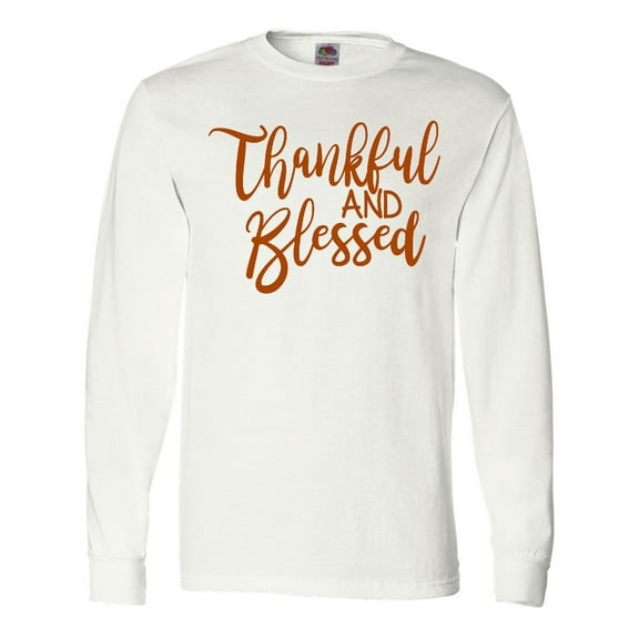 Inktastic Thankful and Blessed Long Sleeve T-Shirt