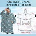 thumbnail image 4 of Oversized Wearable Blanket Hoodie,Blue Cartoon Unicorn Rainbow Cloud Sherpa Blanket Hoodie with Super Pockets,Super Warm Fuzzy Pullover for Women & Men, 4 of 6