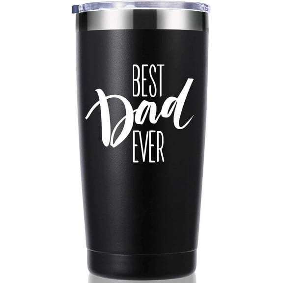 Father Gifts.Best Dad Ever 20 OZ Tumbler.Dad Gifts from Daughter,Son,Wife.Birthday Gifts,Christmas Gifts for New Dad,Father,Husband,Men Travel Mug(Black)