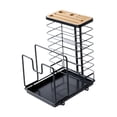 thumbnail image 1 of Estante de cocina con múltiples ranuras para tablas de cortar, ideal para encimeras, armarios y despensas. negro, 1 of 8