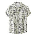 thumbnail image 2 of WXLWZYWL Mens Plus Size Shirts Short Sleeve Button Down Mushroom Printing Shirts Casual Loose Summer Hawaiian Aloha Beach Shirts Tops, 2 of 6