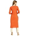 thumbnail image 2 of eloria Women's Fashion Round Neck Neck Design Indian Stylish Solid Kurti Dress, 2 of 5
