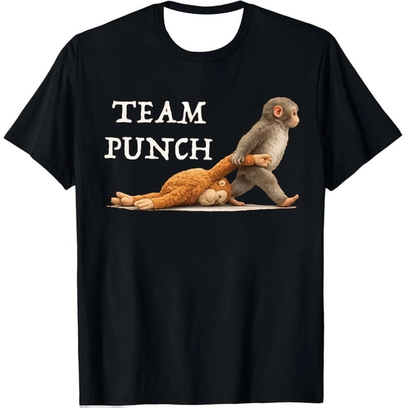 WJJIAO Cute Baby Punch Monkey T-Shirt for Women Team Punching Little Punch Graphic Top Tee T-Shirt