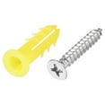 thumbnail image 4 of Unique Bargains 6X26mm Plastic Expansion Pipe Column Concrete Drywall Anchor Wall Plug Frame Fixings Tube with Screws Yellow 25 pcs, 4 of 4