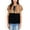Black, variant on Women's Short Sleeve Boho Peasant Top with Tie Front and Striped Print for Casual Everyday Wear- Small, Black