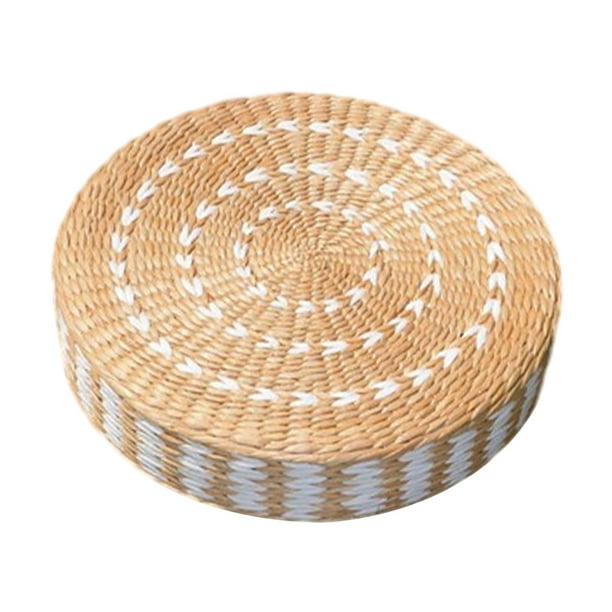 Cojín de meditación de paja, cojín de suelo de tatami, cojín de asiento hecho a mano, cojín de suelo de estilo japonés para sala de estar interior de 45cm