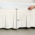 thumbnail image 2 of Holzlrgus Polyester Wrap Around Dust Ruffle Bed Skirt 15" Drop for Queen Size Bed, Beige, 2 of 7