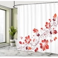 thumbnail image 5 of Ambesonne Flower Shower Curtain, Floral Petal Ornaments, 69"Wx75"L, Red White, 5 of 5