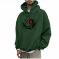 thumbnail image 2 of Aobny Graphic Mens Sweatshirts Hoodies Lightweight Green Shirts Pullover Anime Hooded Poncho Shirts for Men,M, 2 of 5