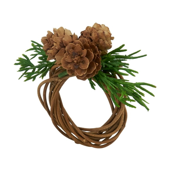 Saro Lifestyle Rustic Charm Pine Cone Napkin Ring (Set of 4)