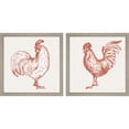 thumbnail image 1 of Great Art Now Cottage Rooster B by Sue Schlabach, 2 Piece Framed Art Set Each 13"W x 13"H, 1 of 3