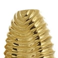 thumbnail image 6 of DecMode 4"W, 11"H Dimensional Ribbed Gold Ceramic Vase with Varying Shapes, Set of 3, 6 of 11