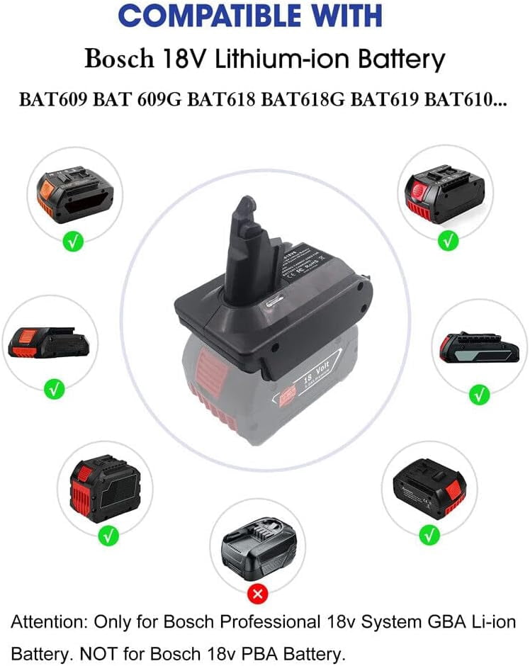 For Dyson V6 Battery Adapter for Makita/Bosch/Dewalt/Milwaukee/Ryobi/Craftsman/Einhell/Black&Decker 18V 20V Battery Converter