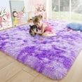 thumbnail image 1 of Dwelke Soft Colorful Rugs for Girls Room, Fluffy Rainbow Area rug Cute Floor Carpets Shaggy Playing Mat for Kids Baby Girls Bedroom Nursery Home Decor 4'x6'Purple, 1 of 5