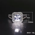 thumbnail image 2 of EOEMY Luxury 925 Silver Filled Wedding Ring Women Cubic Zircon Ring Sz 6-10-6, 2 of 6