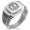 Silver, variant on Stainless Steel Majesty Thor's Hammer Mjolnir Viking CZ Ribbed Needle Stripe Pattern Biker Style Polished Ring
