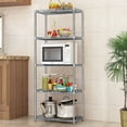 thumbnail image 4 of 5 Tier Wire Shelving Unit, Height Adjustable Wire Shelves with 250 LBS Capacity Per Shelf, Metal Storage Rack Organizer for Laundry, Kitchen, Bathroom, Pantry, Closet (18"D x 21.5"W x 71"H, Chrome), 4 of 9