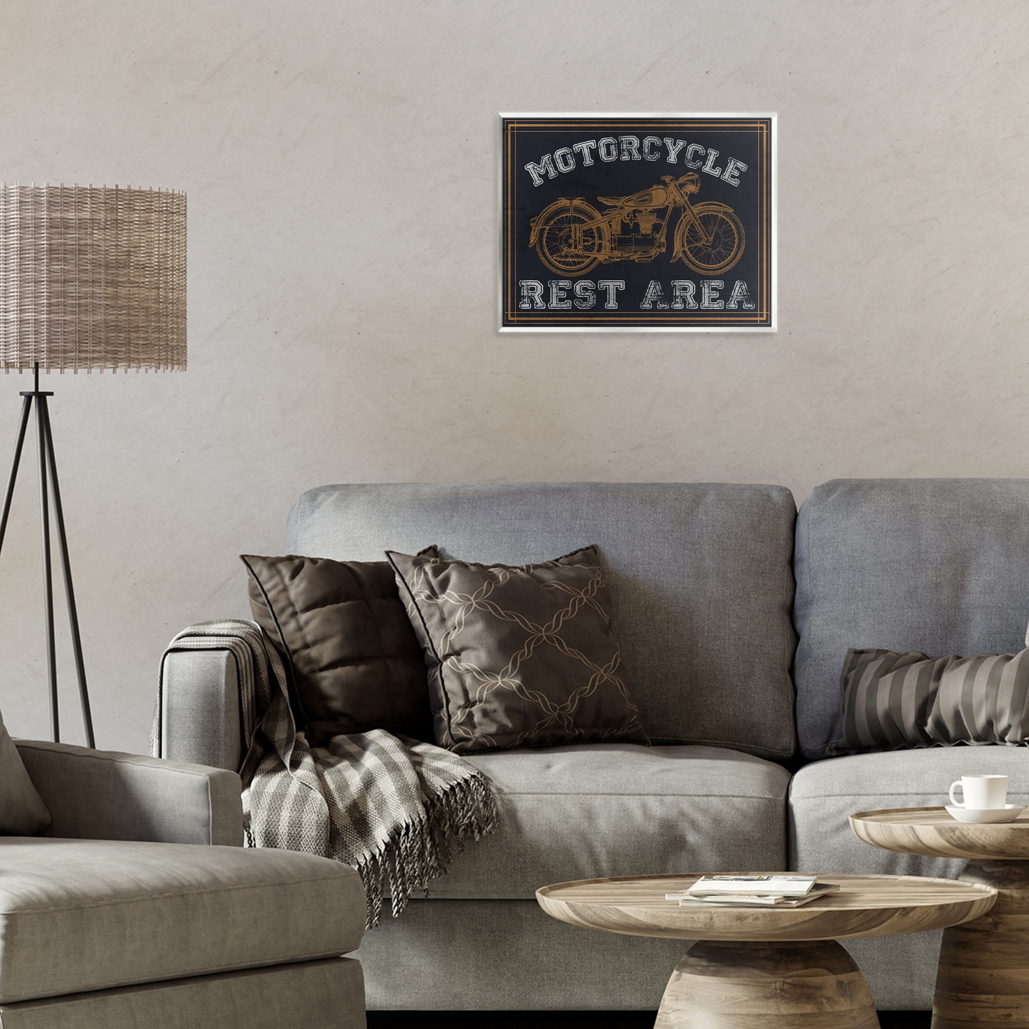 Stupell Industries Motorcycle Rest Area Wall Plaque Art, design by Marcus Prime