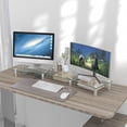thumbnail image 3 of Hemudu Dual Monitor Stand -Adjustable Length and Angle Dual Monitor Riser, Computer Monitor Stand, Desktop Organizer, Monitor Stand Riser for PC, Computer, Laptop (Clear), 3 of 7