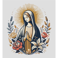 thumbnail image 2 of Virgin Mary With Roses And Flowers Women's Vivid White Crew Neck Short Sleeve Crop Tee-XL, 2 of 3