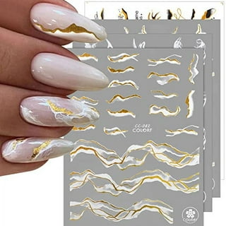 Mairbeon Women Ultra-Thin Manicure Decor DIY Gold Silver Foil Nail Art Stickers for Party