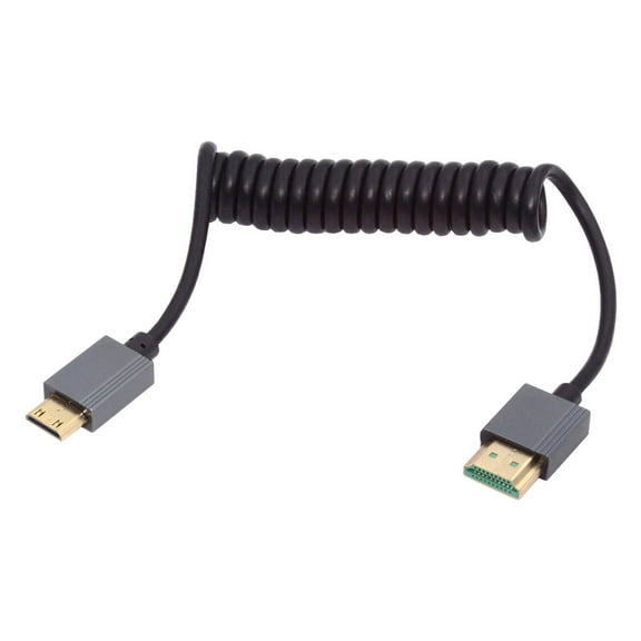 Xiwai Mini HDMI 2.1 Male to HDMI Male 8K 60hz Stretch Coiled Cable 100cm for HDTV Computer Laptop Monitor