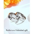 thumbnail image 2 of King Will 6mm Silver Tungsten Wedding Band Laser Heart & I Love You Design, Engagement Ring for Men Women High Polished Finish Ring for Couples, Beveled Edge Comfort Fit Size 9, 2 of 7