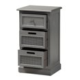 thumbnail image 3 of Baxton Studio Sheldon Grey Finished Wood 3-Drawer Nightstand, 3 of 9