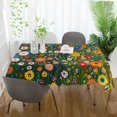 thumbnail image 3 of Yayeee Tablecloths 60" x 90" Rectangle Wrinkle Resistant Party Table Cover, Green Floral Garden, 3 of 8