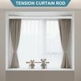 thumbnail image 4 of SPOKKI Tension Curtain Rod, 51-168 Inches Adjustable Closet Tension Rod Rust-free No Drilling Shower Curtain Rod, Anti-slip Spring Steel Rod for Bathroom White, 4 of 14