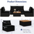 thumbnail image 3 of Costway 5 Piece Outdoor Furniture Set with Seat & Back Cushions Acacia Wood Tabletop Black, 3 of 10