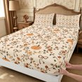 thumbnail image 3 of Erosebridal Vintage Botanicals Fitted Sheet Queen 3-Piece,Fall Harvest Bedding,Cream,1 Fitted Sheet and 2 Pillowcases, 3 of 6