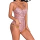 thumbnail image 3 of Conjunto de ropa interior sexy, mono de tela con pantalla de encaje, lencería sexy encantadora para mujeres adultas, rosa, l Noticed XX000038-14, 3 of 7
