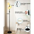 thumbnail image 2 of Dimmable Flower Floor Lamp, Modern Black Pole Standing Lamps with 3 Soft Warm White 3000K Bulbs, Mid Century Unique Floral Floor Lamp for Living Room Bedroom Home Decor, 2 of 15