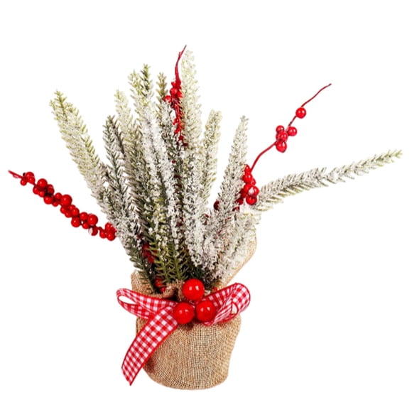 Mini árboles de Navidad adorno de escritorio tela de espuma de PVC accesorios para el hogar decoración del hogar adornos de fiesta tamaño Kits de decoración para fiestas Rojo/Tamaño Pequeño Bewildely HA070117-04