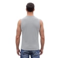 thumbnail image 4 of Domuza Mens Tank Tops Quick-Dry Athletic Stretch Sleeveless Running Muscle Shirt for Gym Beach & Casual Summer Light Gray M, 4 of 6