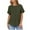 Army Green, variant on Summer Fashion Womens Tops 2025 Plus Size Casual Solid Color Round Neck Loose Short Sleeve T-shirt Top Blouses