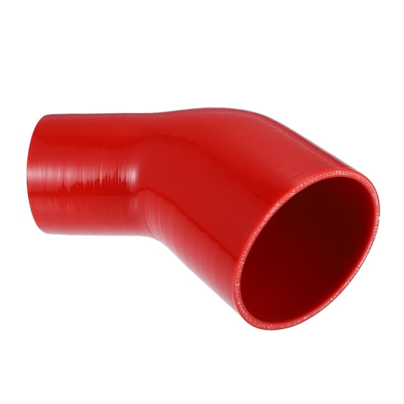 Unique Bargains 45 Degree 3 Inch to 4 Inch ID 4Ply Elbow Reducer Silicone Hose Coupler Intercooler Tube Red 76-102mm