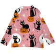 thumbnail image 4 of Women's Halloween Themed Knit Cardigan Sweater Ghost Floral Crew Neck Button Down Casual Outerwear Jacket for Fall Winter, 4 of 5
