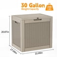 thumbnail image 2 of Joxxoaa 30 Gallon Resin Deck Box, Lockable Patio Outdoor Storage Box for Furniture, Garden Tools and Tools Storage, Waterproof Outside Storage Boxes -Grey, 2 of 6