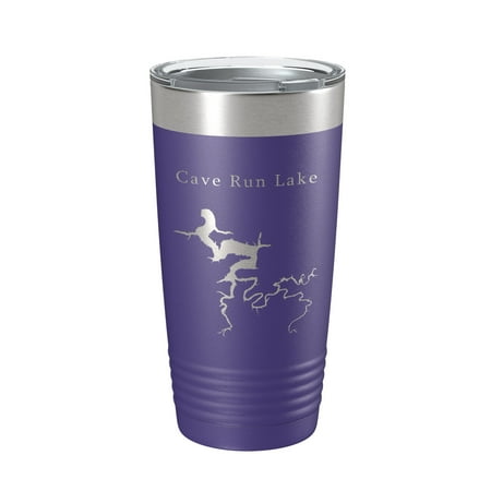 

Cave Run Lake Map Tumbler Travel Mug Insulated Laser Engraved Coffee Cup Kentucky 20 oz Purple