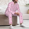 thumbnail image 7 of Daiia Breast Cancer Awareness 1 for Men's Long-Sleeved Pajama Set – Soft & Comfortable Sleepwear Button-Up Pajamas Cozy Lounge Wear-Medium, 7 of 7